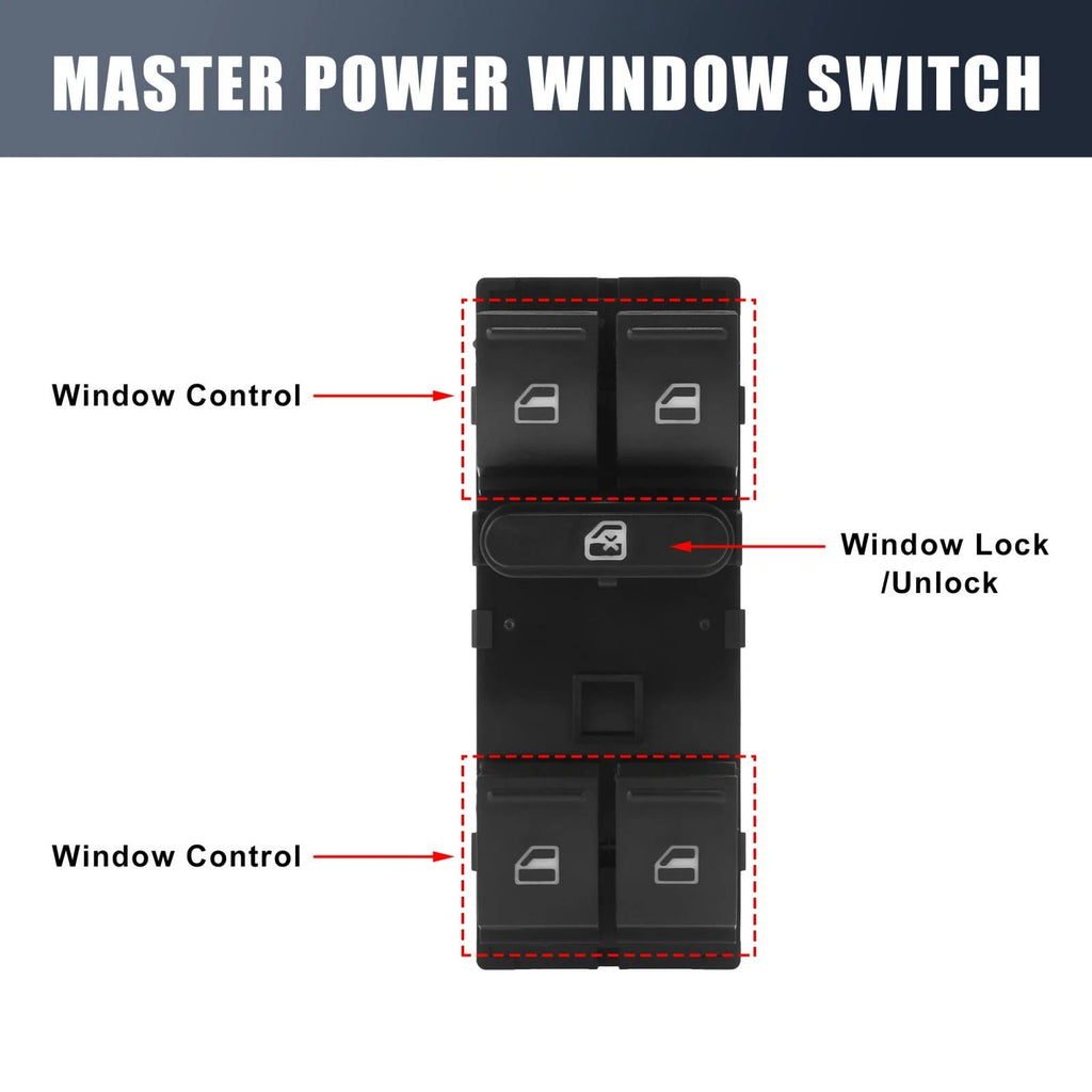 Driver Side Power Window Switch 1K4959857AREH for Volkswagen Tiguan (2009–2017)