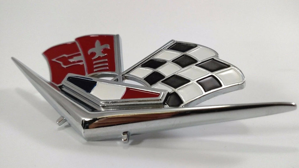 Front Fender Emblem Flags Pair for 1962–1963 Chevy Impala Belair