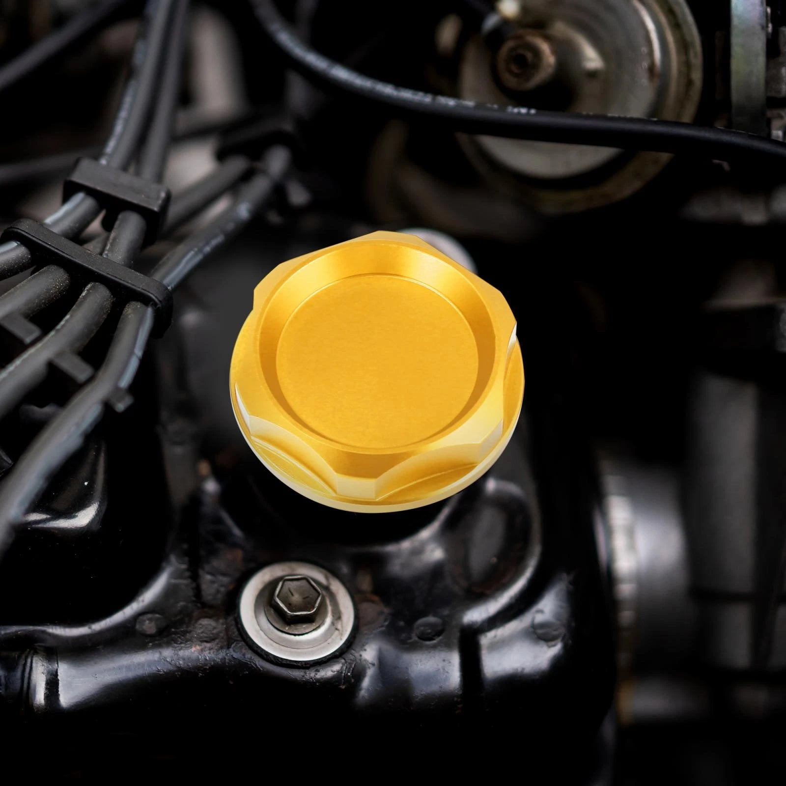 Gold Tone Aluminum Alloy Oil Filler Cap for Mitsubishi 