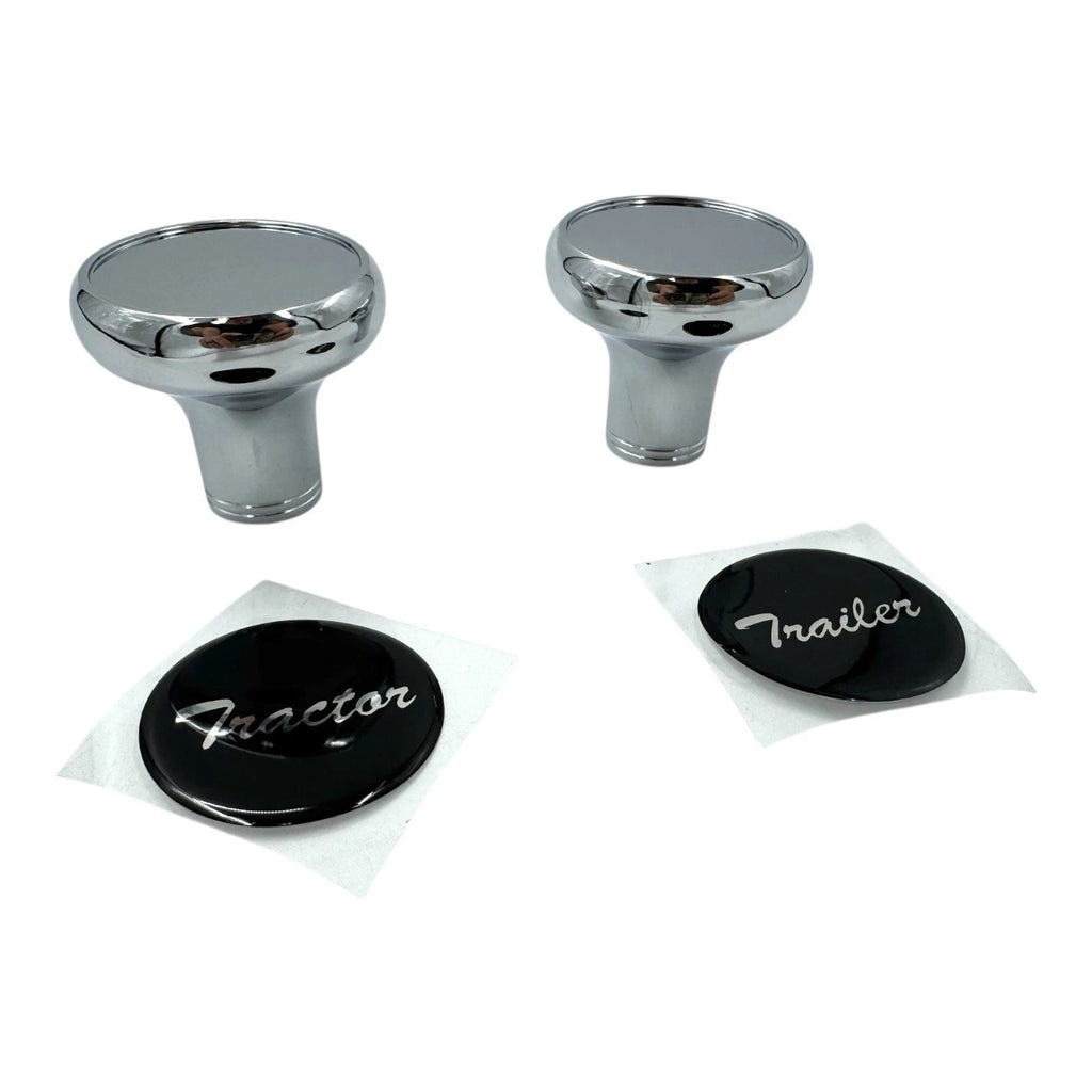 Chrome Deluxe Air Valve Knobs for Peterbilt Kenworth Tractor Trailer (2010–2016)