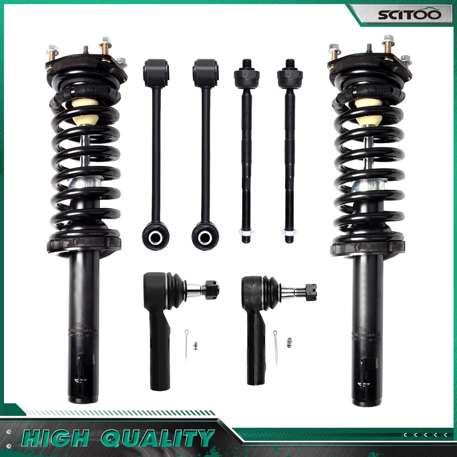 10pc Front Struts & Suspension Kit for Jeep Commander Grand Cherokee (2005–2010)