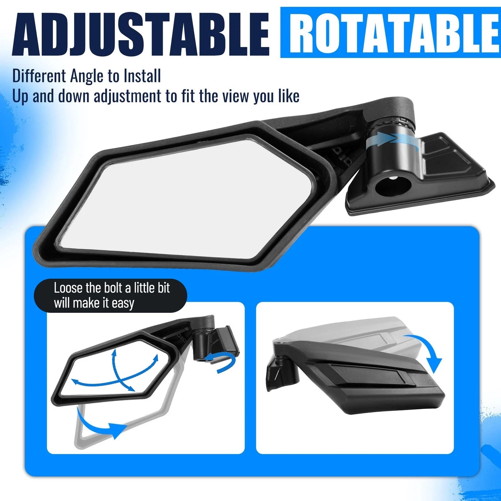 Rear View Side Mirror for Can Am Maverick X3 MAX R (2017–2023) Racing Style