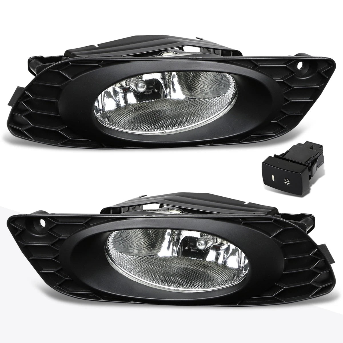 Set of 2 Fog Lights for Honda Civic 4-Dr Sedan (2012) OE Style Clear Lens