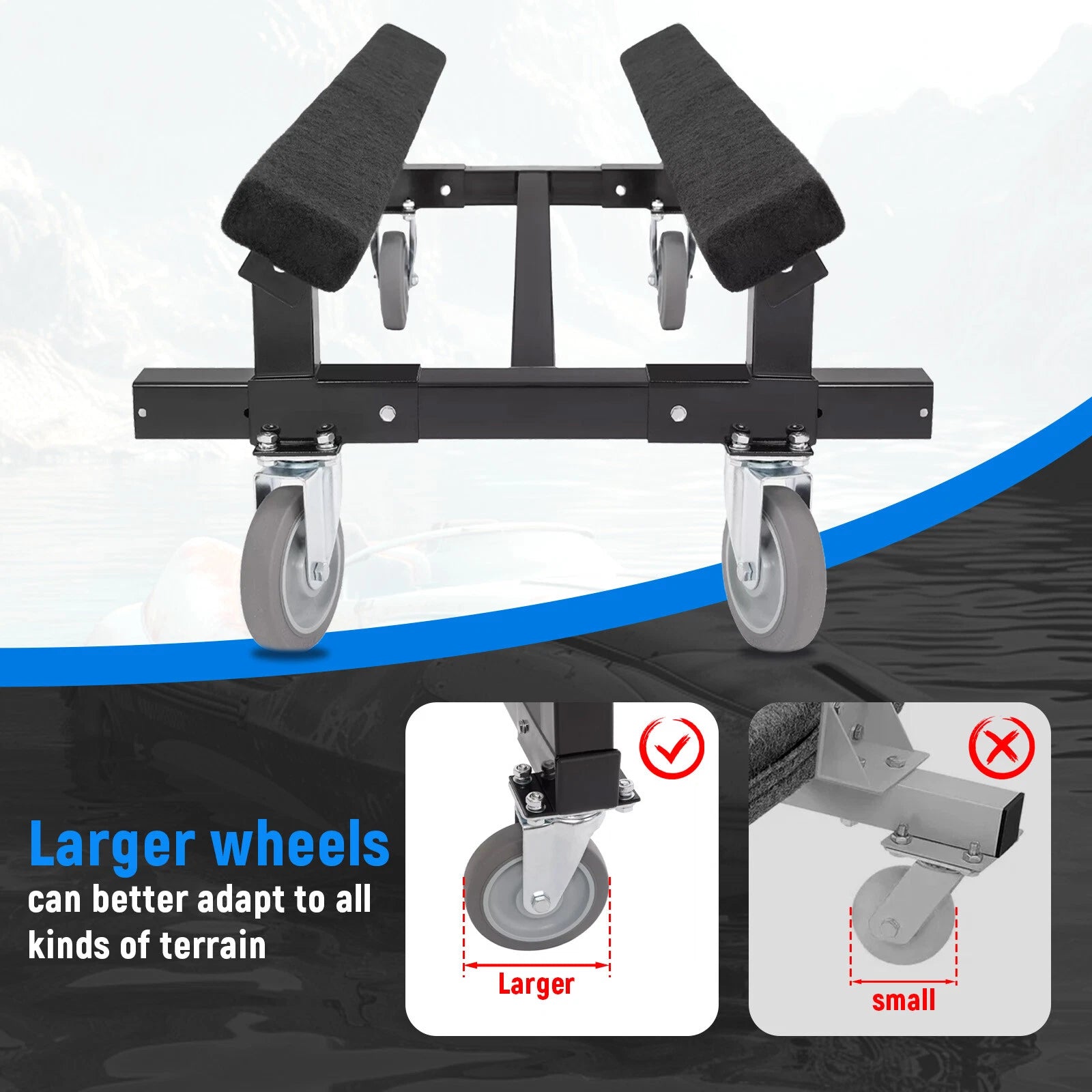 Watercraft Dolly for Boat Jet Ski (23"x17", 1400lbs Capacity)