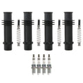 Set of 4 NGK Ruthenium HX Spark Plugs & Coil Boots for Chevrolet Cruze Sonic Trax (2011–2023)