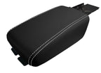 Leather Console Lid Armrest Cover for Nissan Altima (2005–2006) White Stitch
