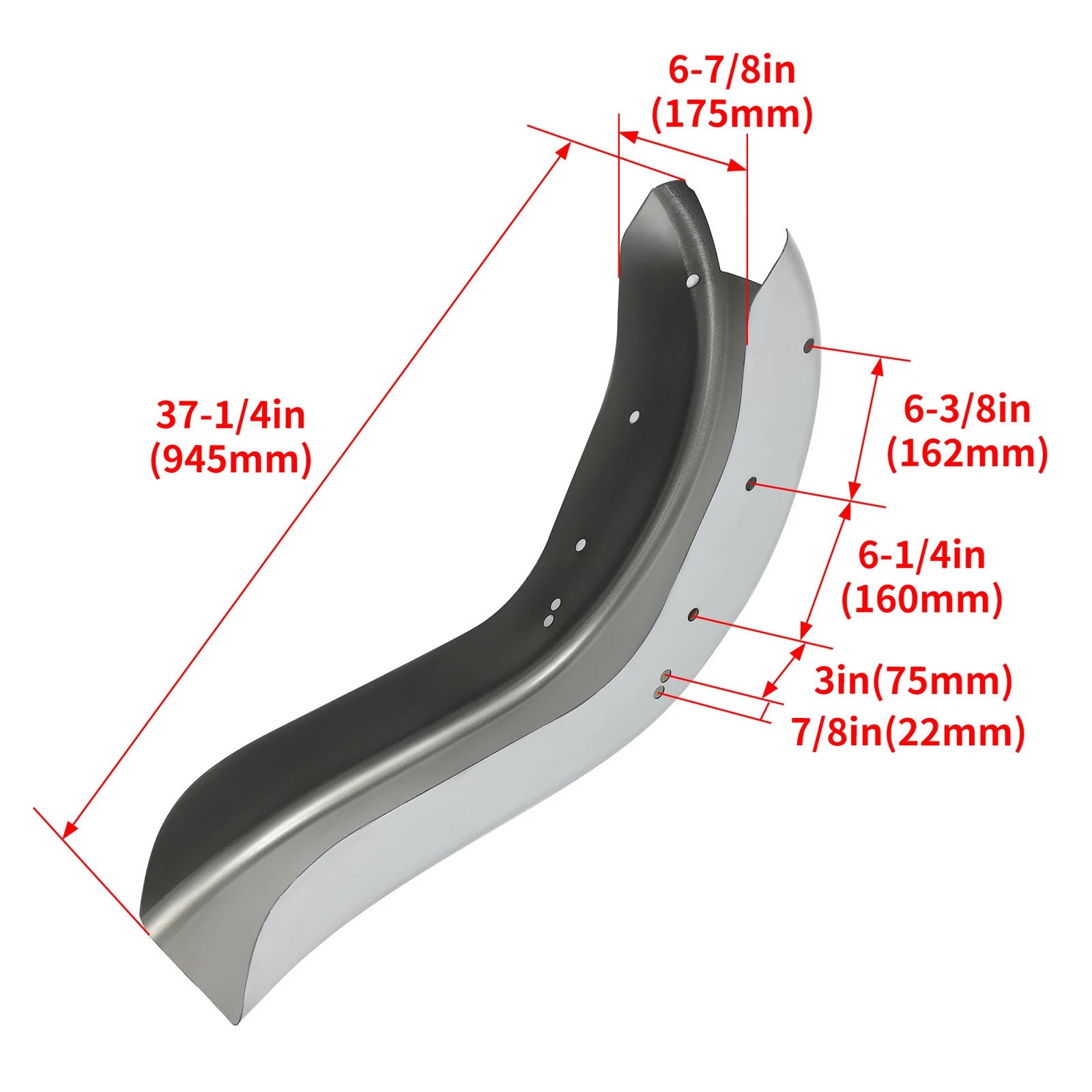 6'' Stretched Extended Steel Rear Fender for Harley Softail Dyna (1986–2017)