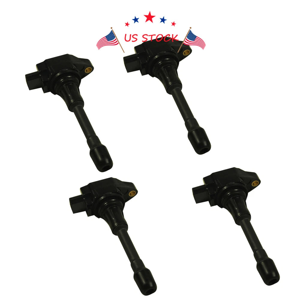 Set of 4 Ignition Coils for Nissan Altima Sentra Cube Rogue (2007–2019)
