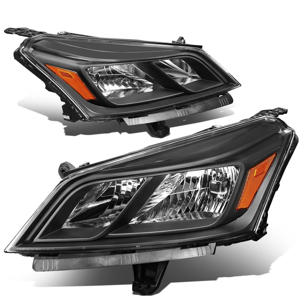 Set of 2 Black Amber Signal Headlights for Chevy Traverse (2013–2017)