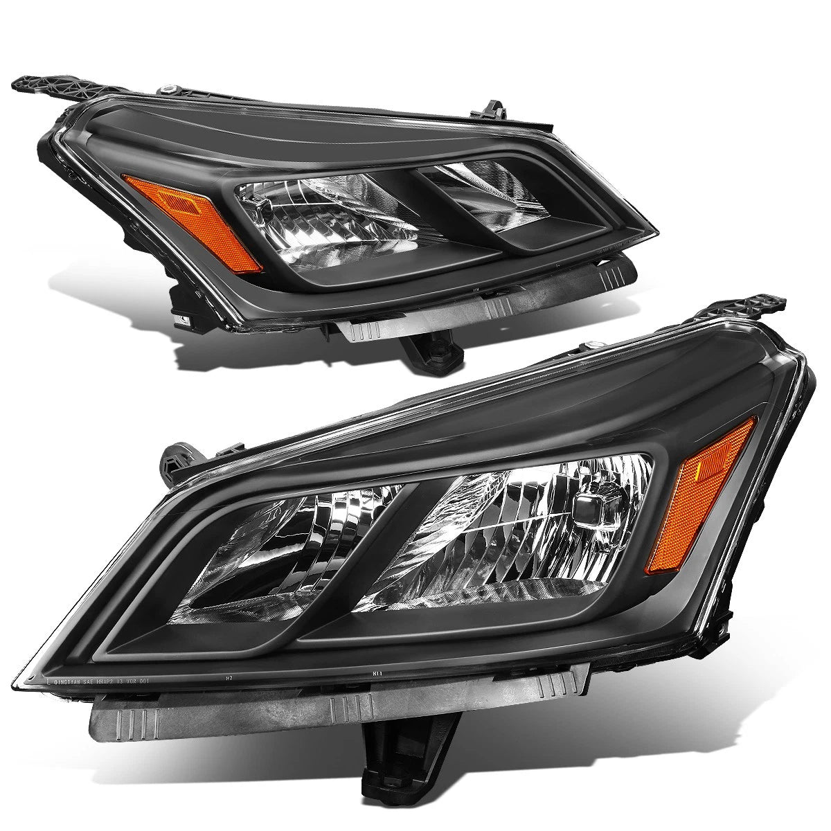 Set of 2 Black Amber Signal Headlights for Chevy Traverse (2013–2017)
