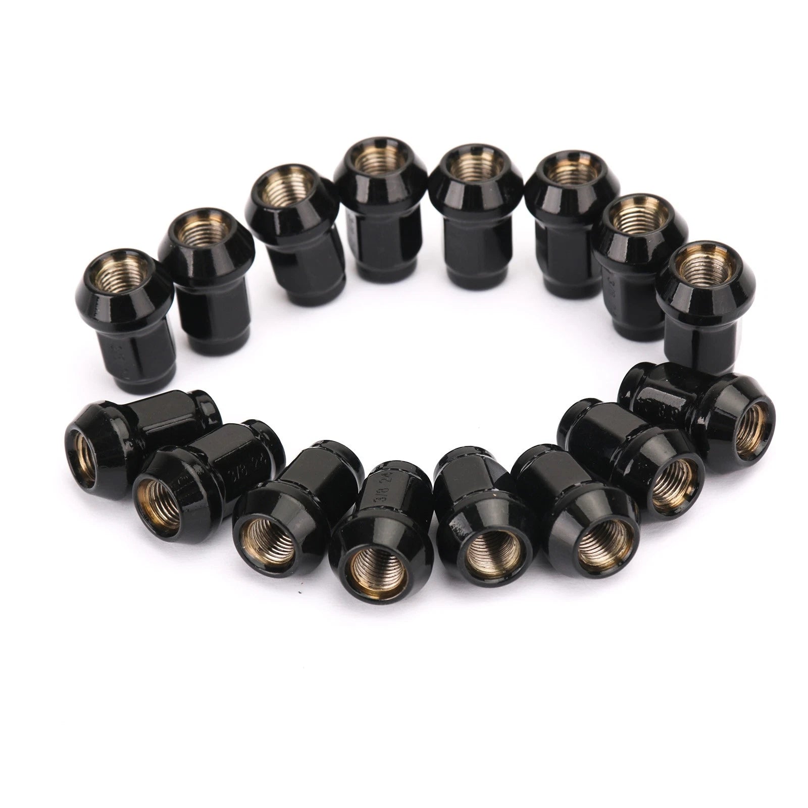 16x Black Wheel Lug Nuts 3/8" 24 Tapered for Polaris Ranger RZR (2008–2023)