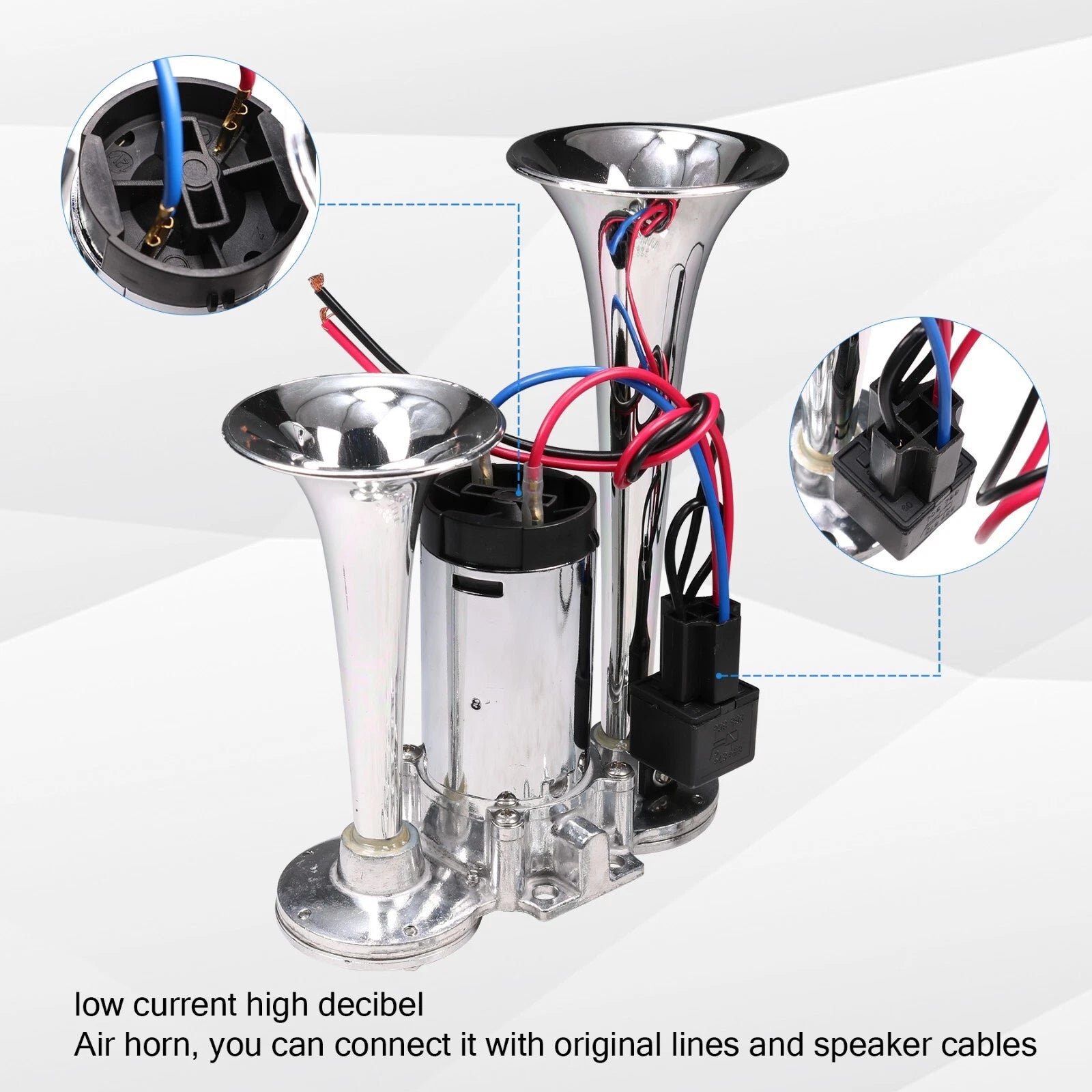 Dual Trumpets Electric Horn for Car Truck Boat Train (12V)