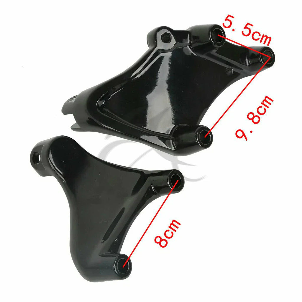 Black Rear Footpeg Mounts for Harley Sportster 883 1200 Roadster (14-20)
