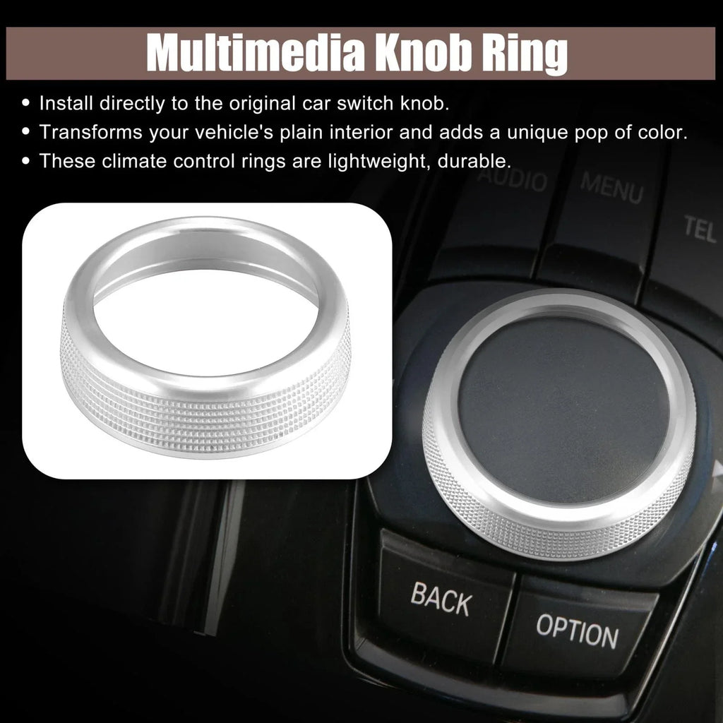 Knob Cover Ring for BMW Series X3 X4 X5 X6 Silver Tone