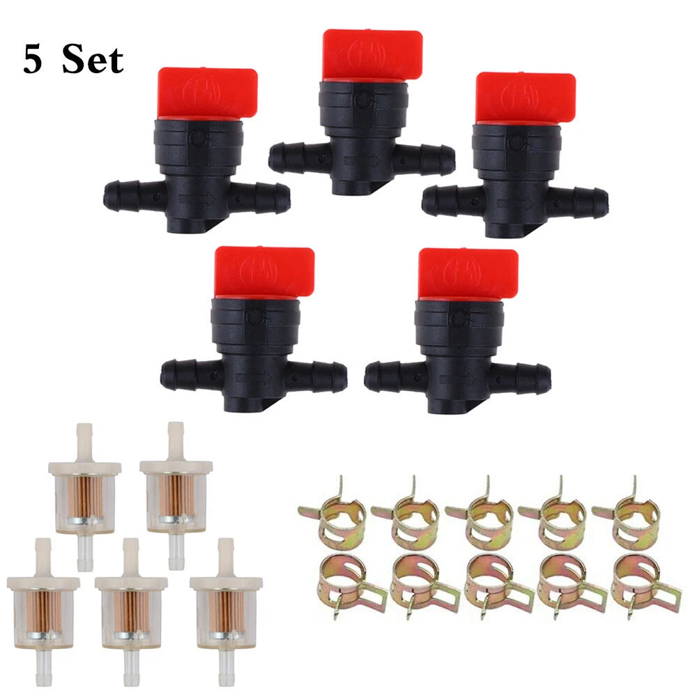 5Pcs In Line Fuel Gas Filter Shut Off Valve Kit for B&S 494768 (N/A)