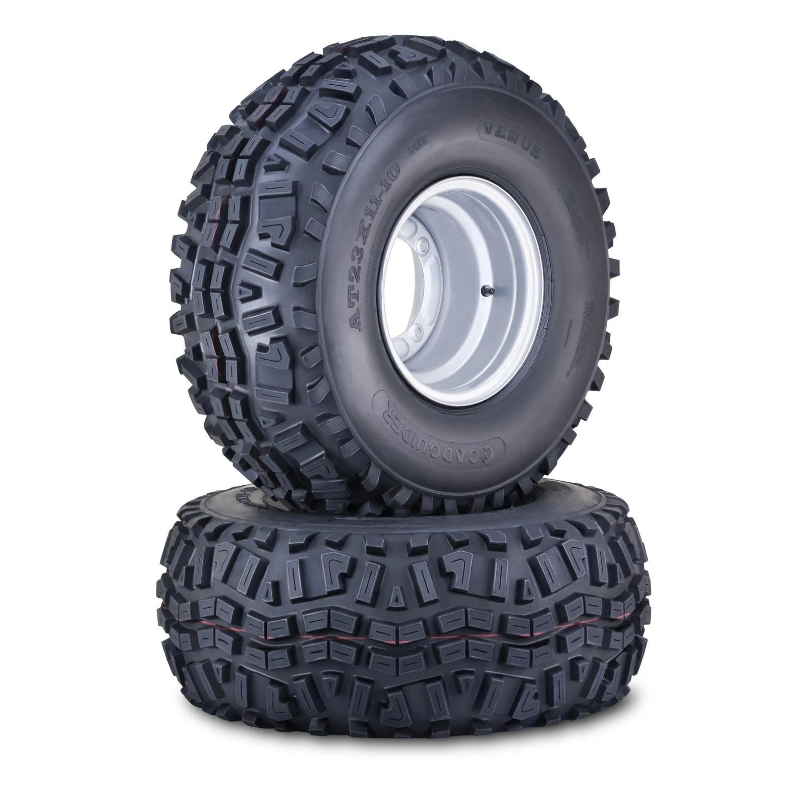2 Libra ATV Tires & Wheels 23X11-10 4 Lugs 156mm PCD 3+5 Silver 10269