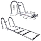 4-Step Stainless Steel Folding Boat Ladder for Pontoon (Removable)
