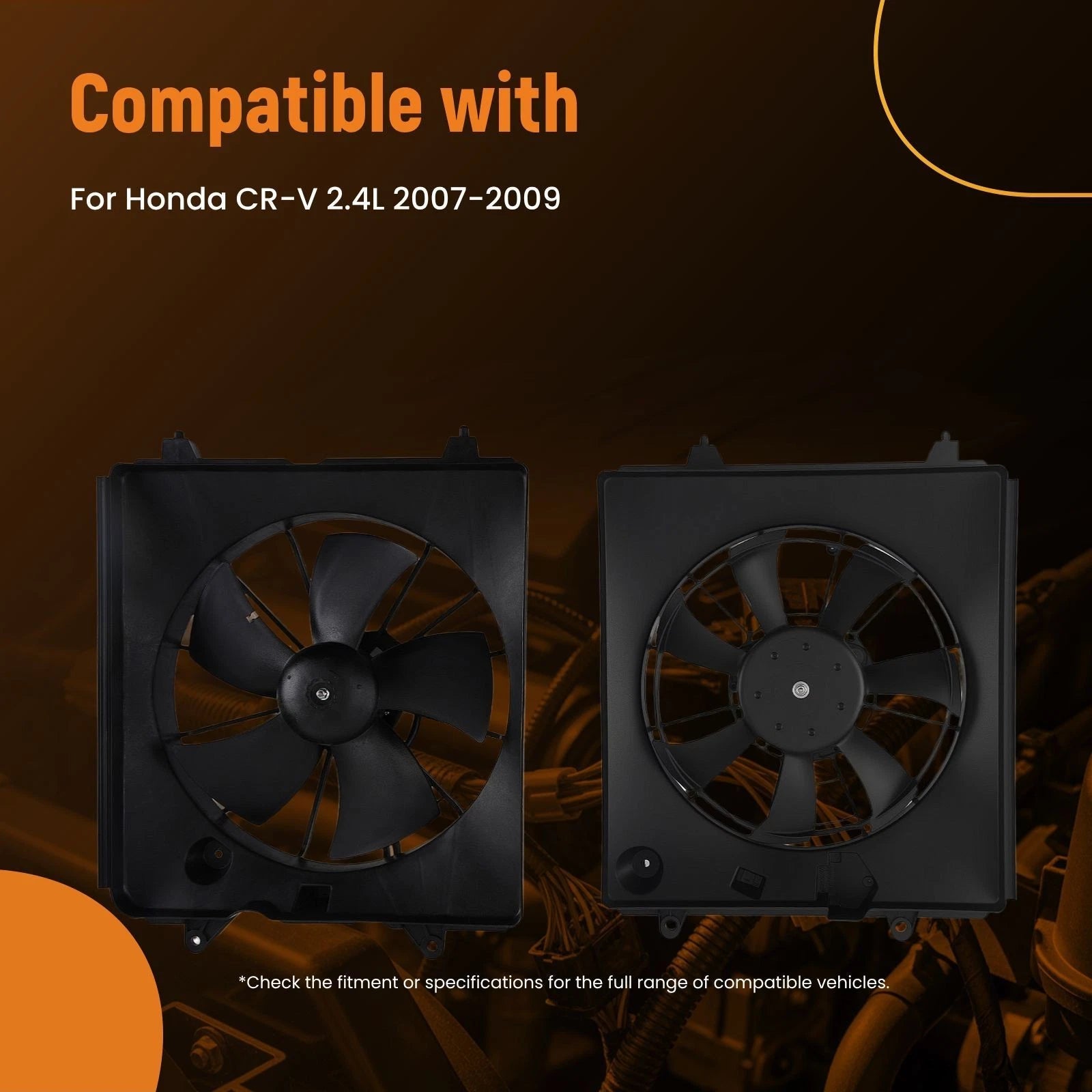 2x Radiator A/C Condenser Cooling Fan for Honda CR-V (2007–2009)