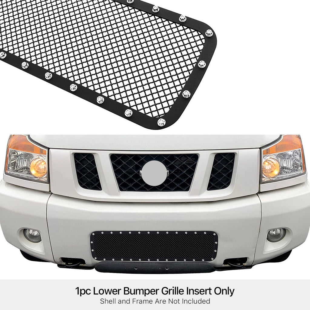 Stainless Black Bumper Mesh Rivet Grille for Nissan Armada/Titan (2004-2007)