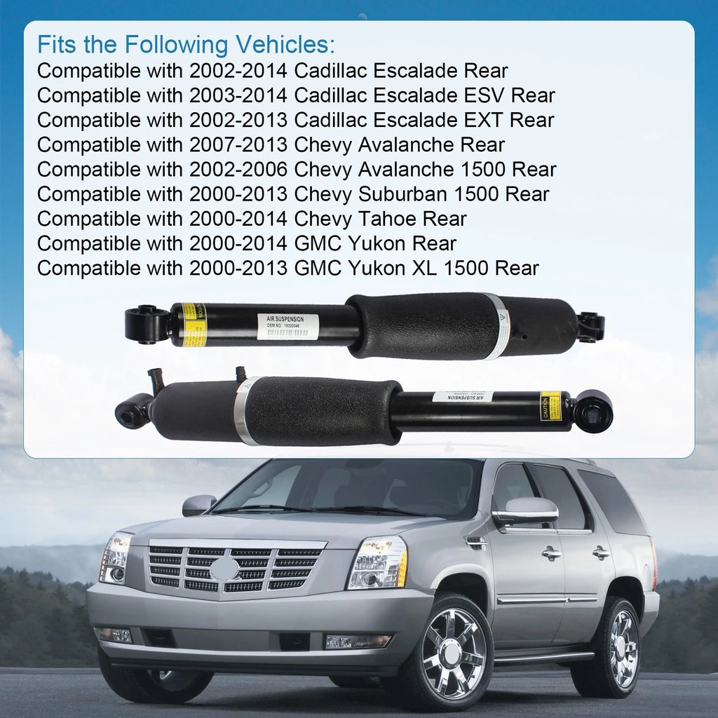 Air Shocks Struts + Compressor for Cadillac Escalade/Suburban/Yukon (2002–2020)