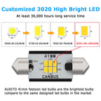 2X AUXITO 578 212-2 41MM Super White LED Dome Map Light Bulbs for Ford