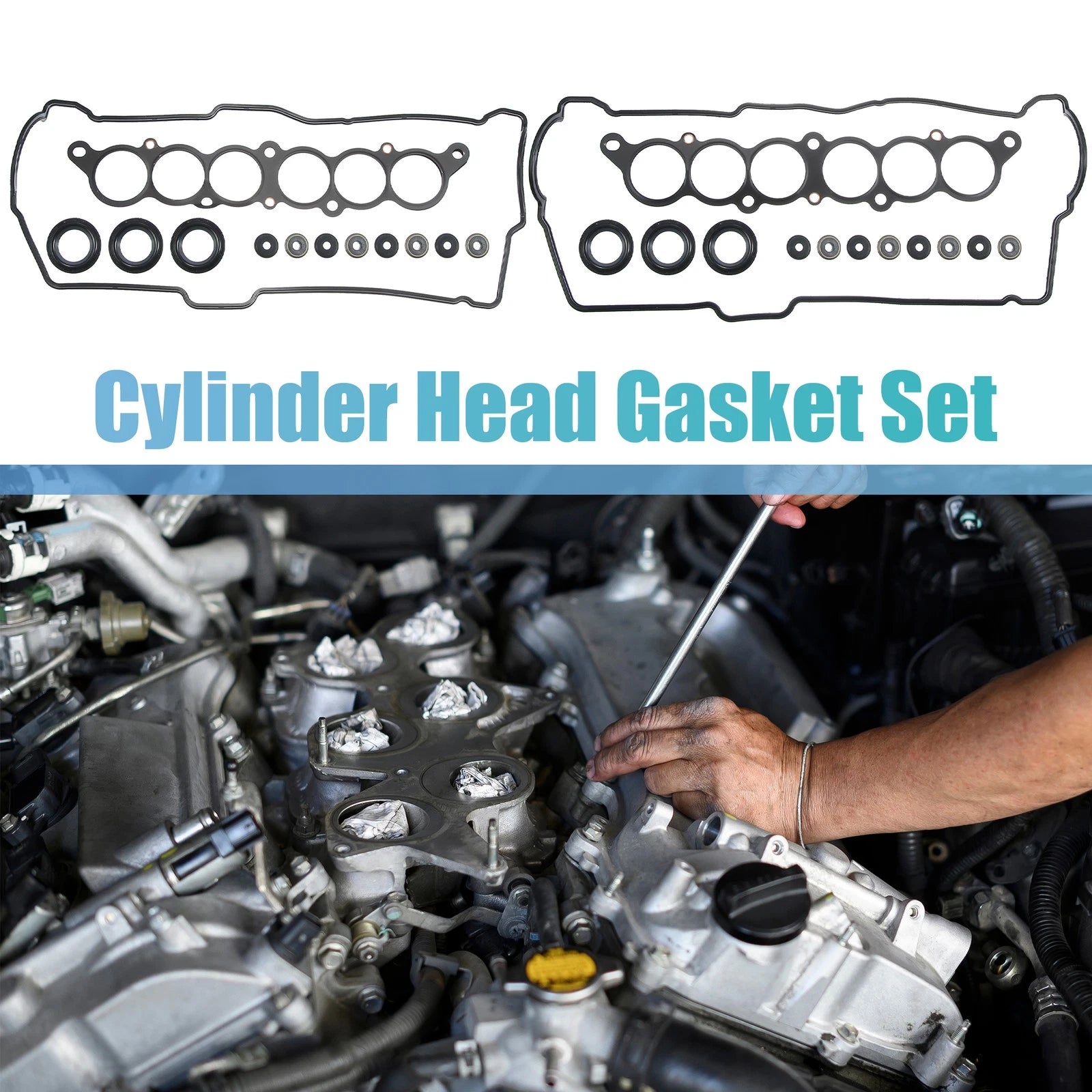 Set of 2 Engine Head Gasket Valve Cover Gasket for Toyota 4Runner (1996–2002)