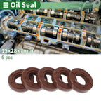 Set of 5 Oil Seal Rotary Shaft Seal FKM Rubber 15x28x7mm