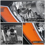 Right Headlight for Jeep Compass (2017–2021) Black Housing Amber Corner