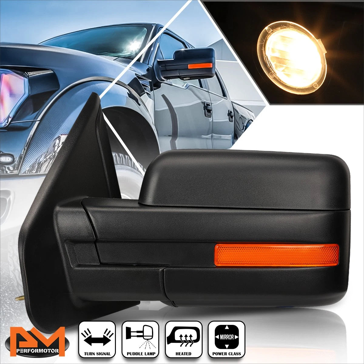Powered Heated Left Rear View Side Mirror with LED Signal for Ford F150 (2004–2014)