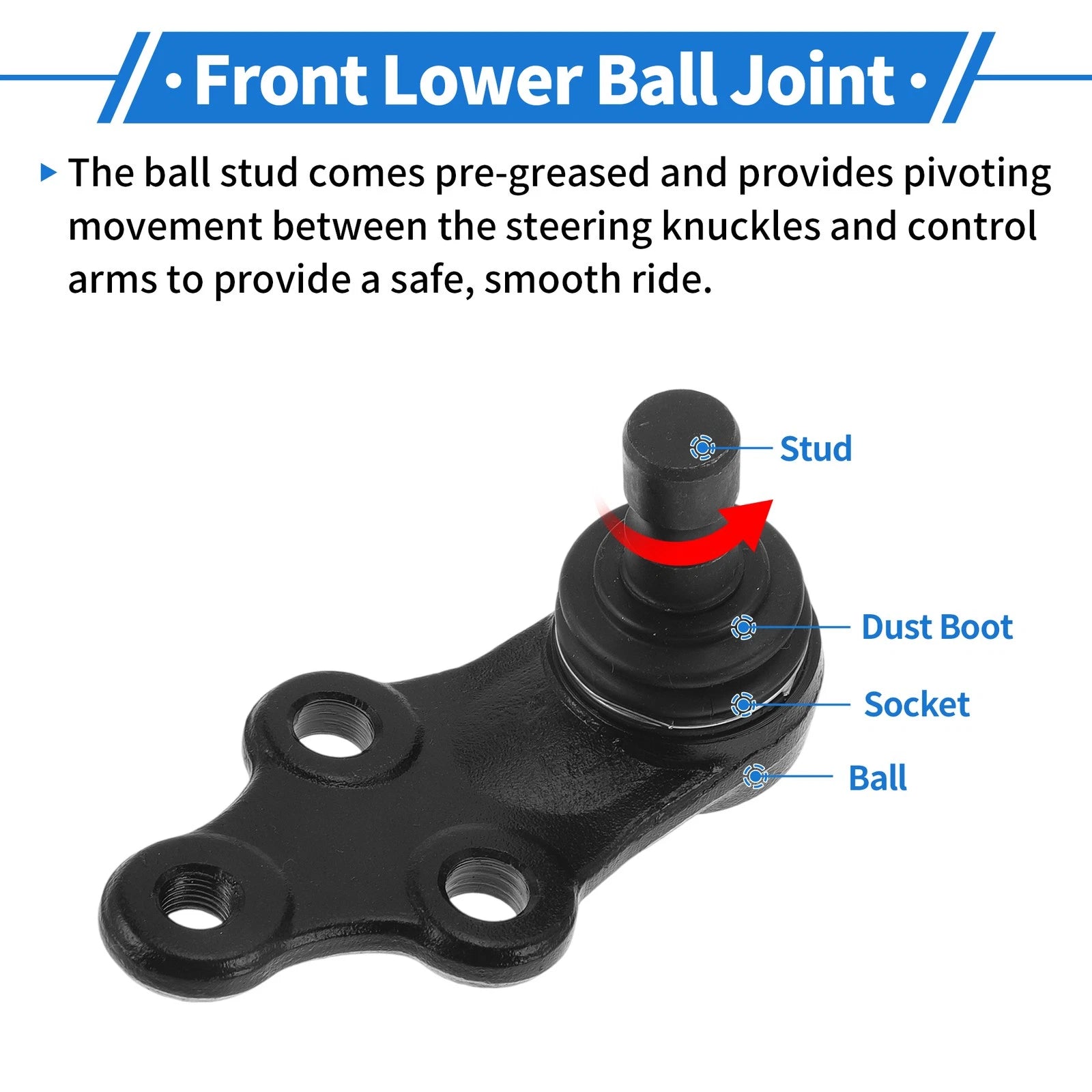 2X Front Lower Ball Joints for Hyundai Tucson (2010–2017) K500239/545303S000