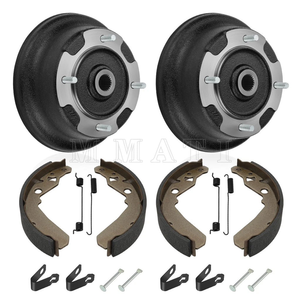 Set of 2 Front Brake Drums & Brake Shoes Kit for Kawasaki Mule SX (2017–2024)
