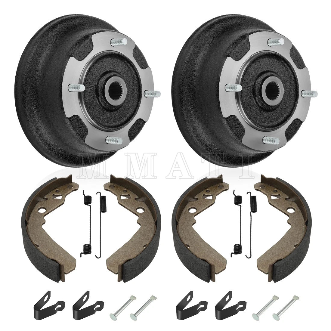 Set of 2 Front Brake Drums & Brake Shoes Kit for Kawasaki Mule SX (2017–2024)