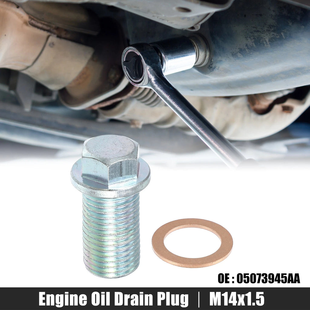 M14x1.5 Steel Engine Oil Drain Plug Screw w/ Seal Ring for Dodge 