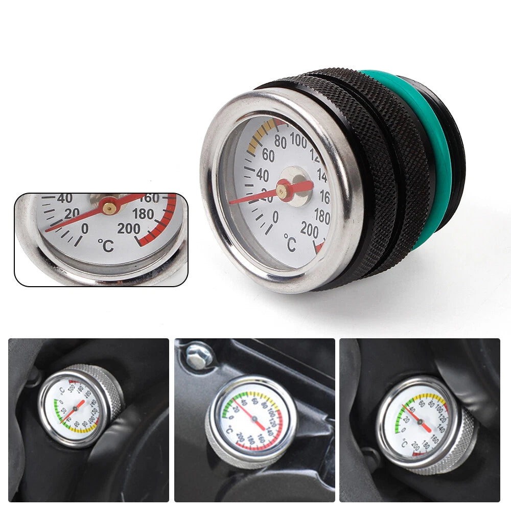 Oil Temperature Gauge Filler Cap for Motorcycle (0-200 Celsius)