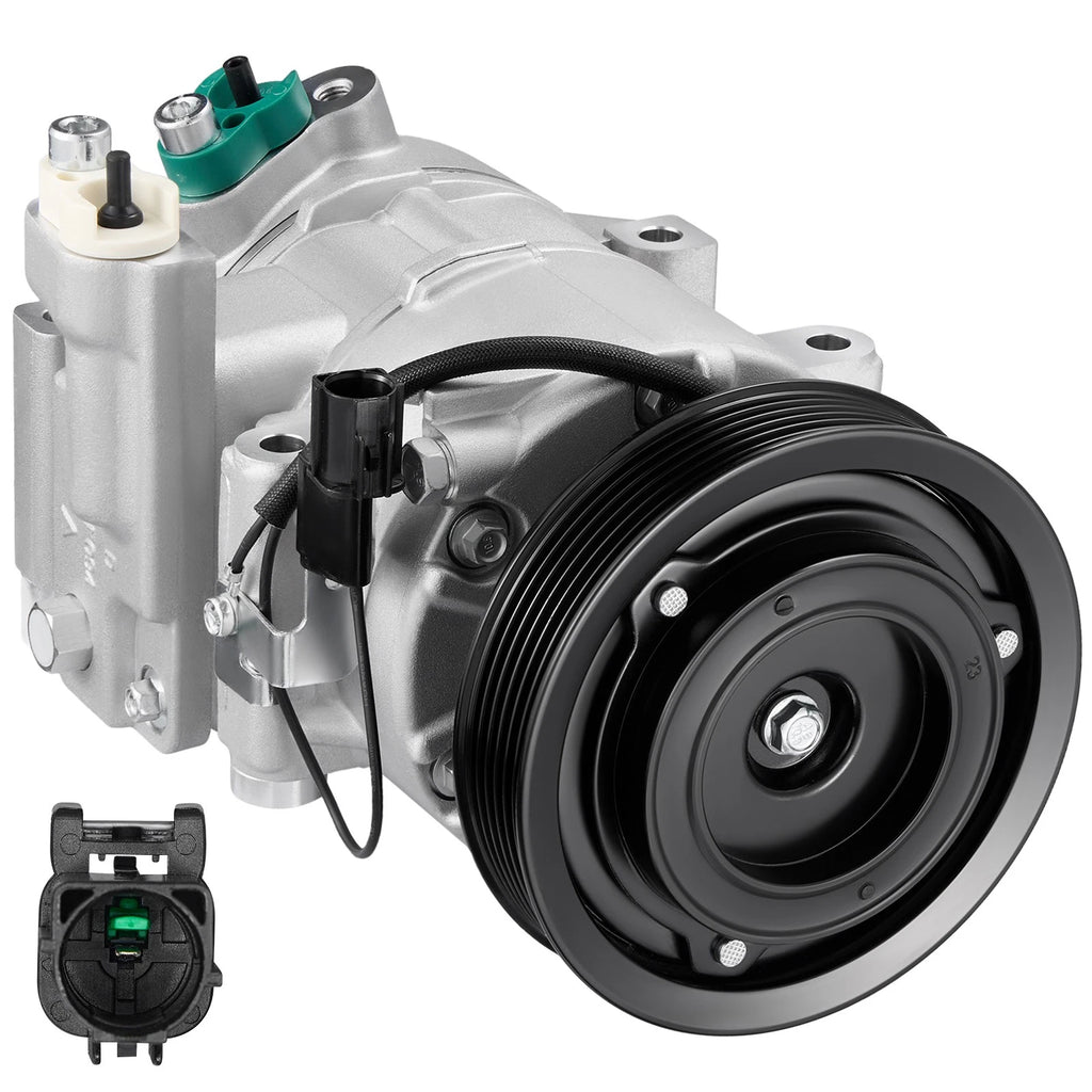 A/C Compressor w/ 6-Groove Pulley for Hyundai Accent Veloster (2012–2014)