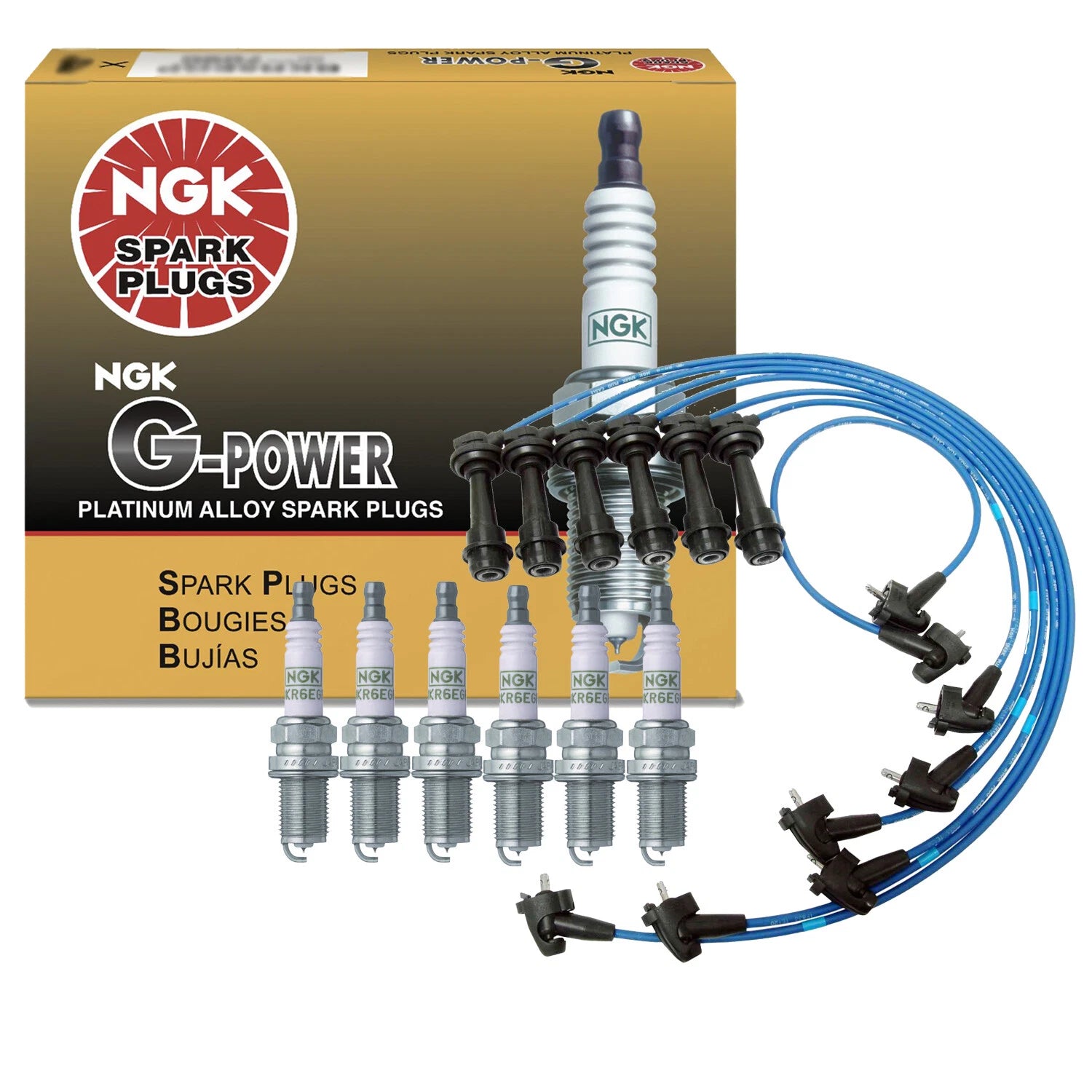 Set of 6 NGK G-Power Platinum Spark Plugs for Lexus GS300 SC300 (1993–2005)