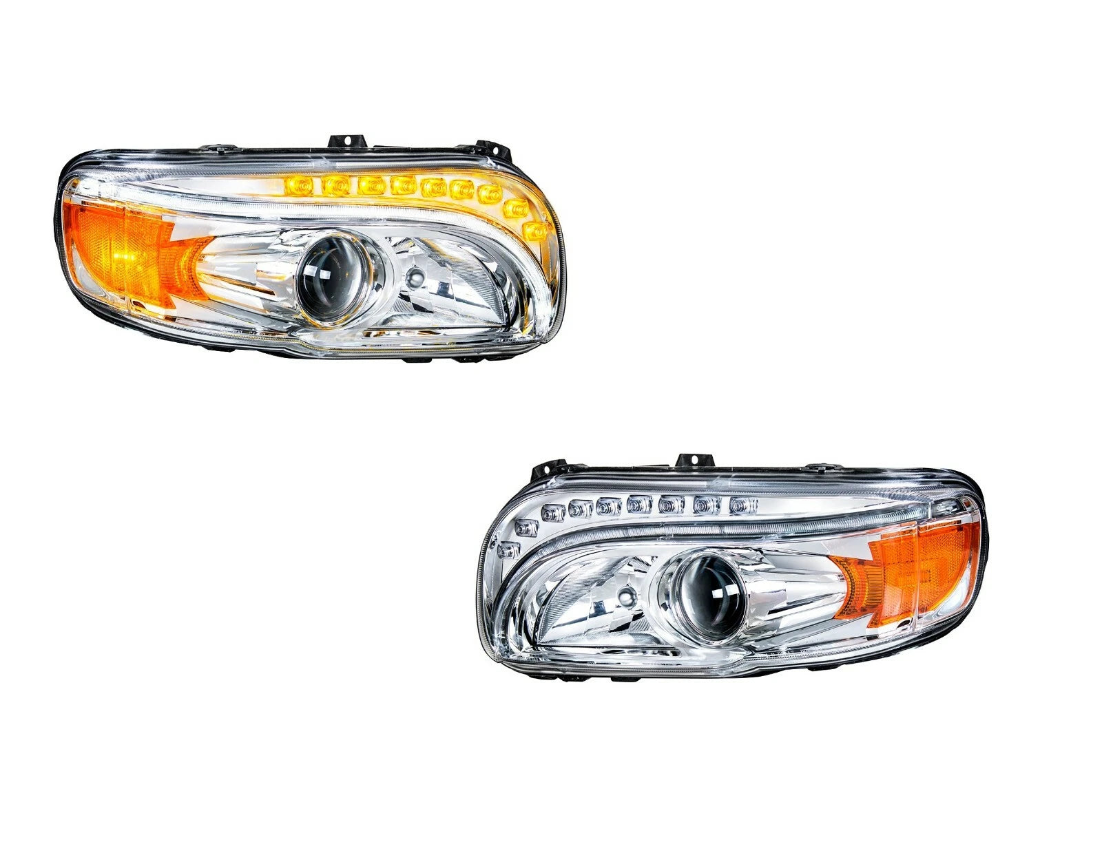 Projection Headlights Replacement with LED Light Bar for Peterbilt 388 389 (2016–2025)