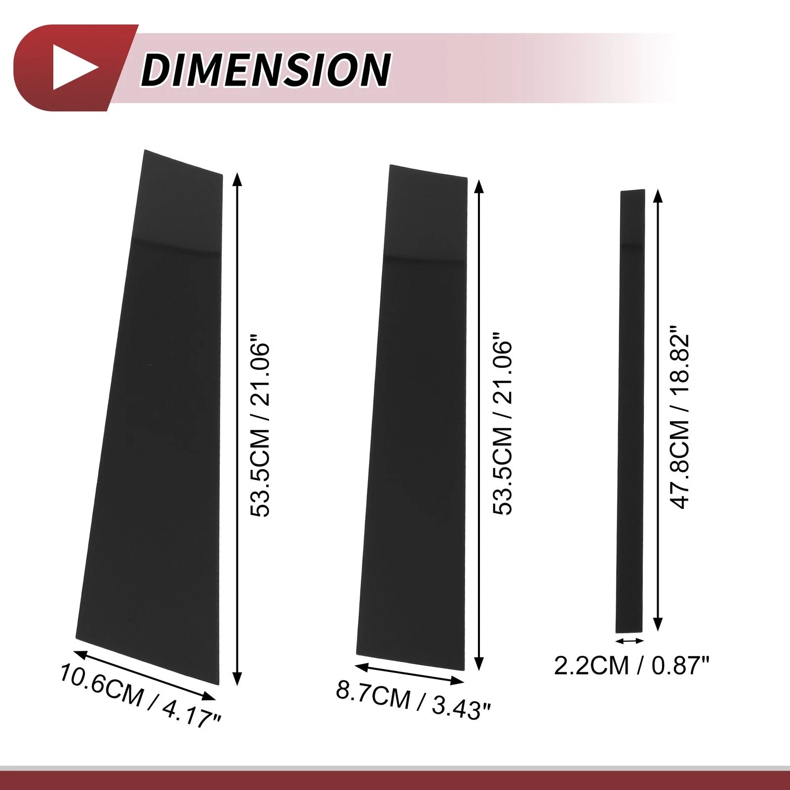 6 Pcs Door Pillar Window Trim for Nissan Titan (2004–2015) Black