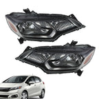 Set of 2 Front Headlights for Honda Fit (2015–2017) Left + Right Clear Lens