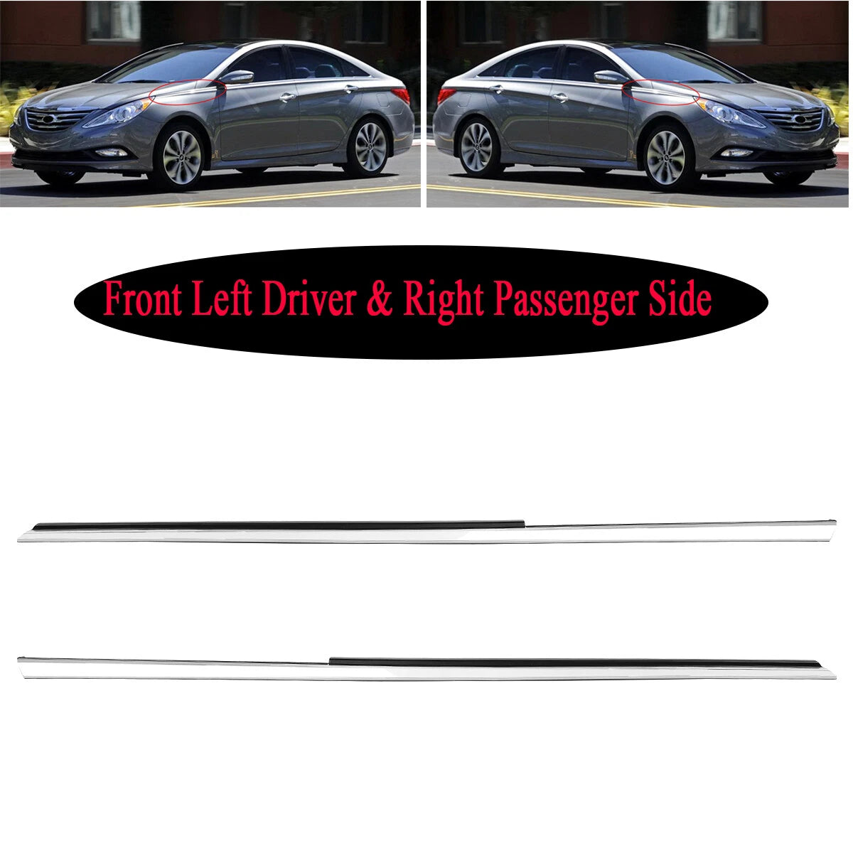 Set of 2 Fender Garnish Chrome Molding for Hyundai Sonata (2011–2014)