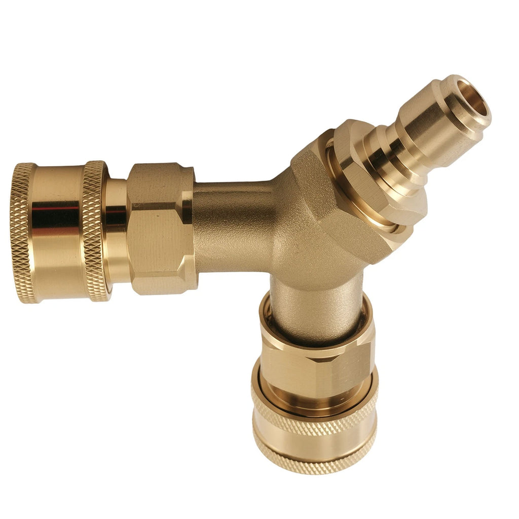 Y-Shape Brass Pressure Washer Tee Fitting 3/8'' Quick Connect 5000 PSI