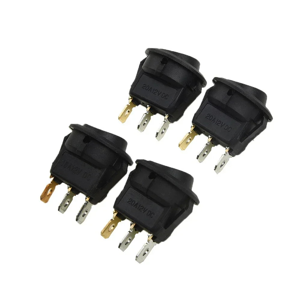 4pcs DC 12V 16A Led Dot Round Rocker SPST Toggle Switches for Car Auto Boat