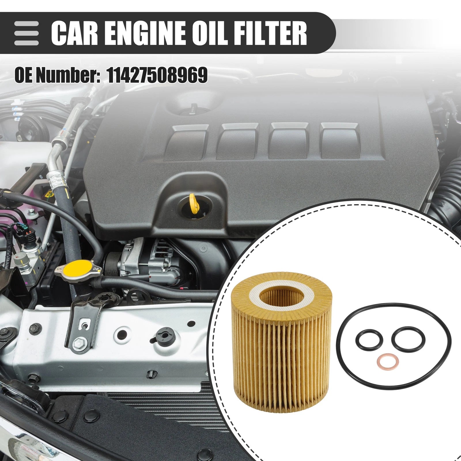 Engine Oil Filter with Gasket Set for BMW X3 X1 (2005–2011) No. 11427508969