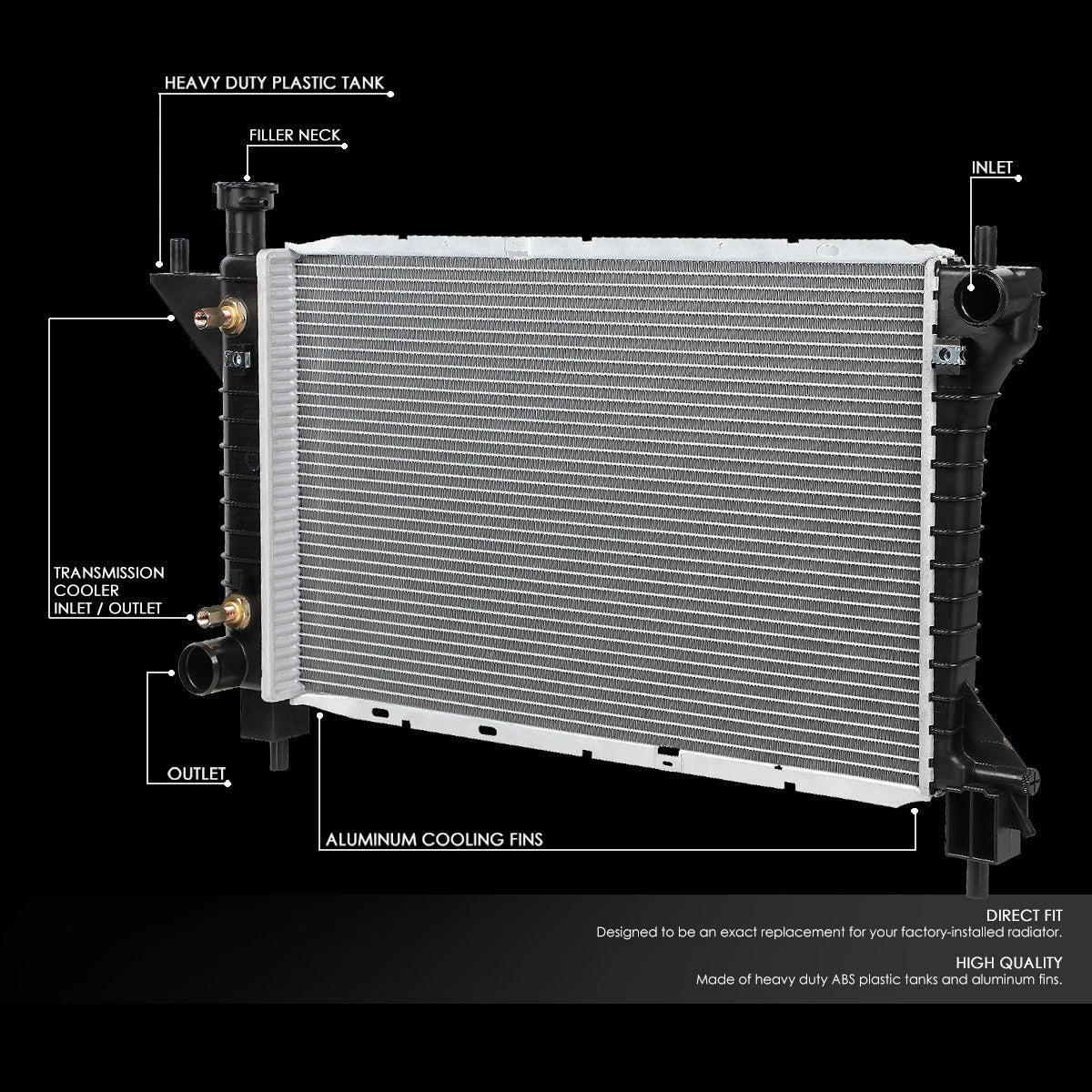 Aluminum Core Replacement Radiator DPI-1488 for Ford Mustang (1994–1996)