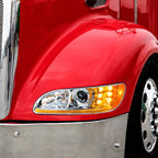 Driver Side Chrome Projection Headlight with LED DRL for Peterbilt (2016–2024)