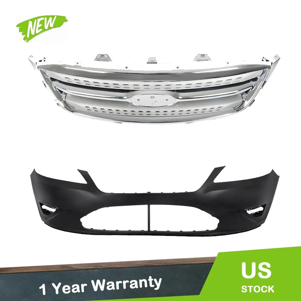 Front Bumper Cover & Upper Grille for Ford Taurus (2010–2012)