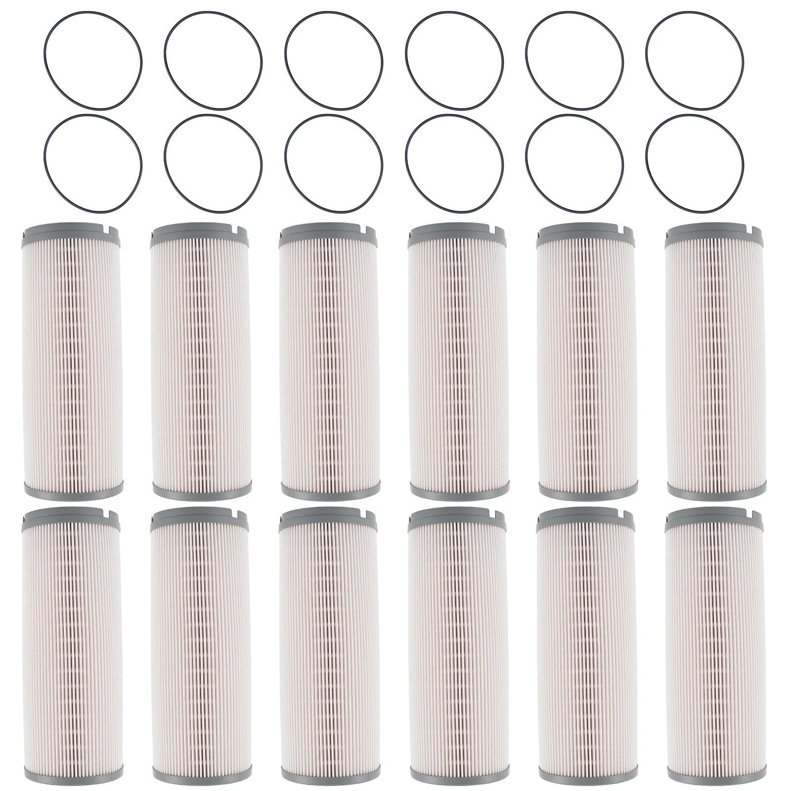 12 Pack Fuel Filter for Kenworth T680 (L6-14.9L) K371021 FS20207 PF46236