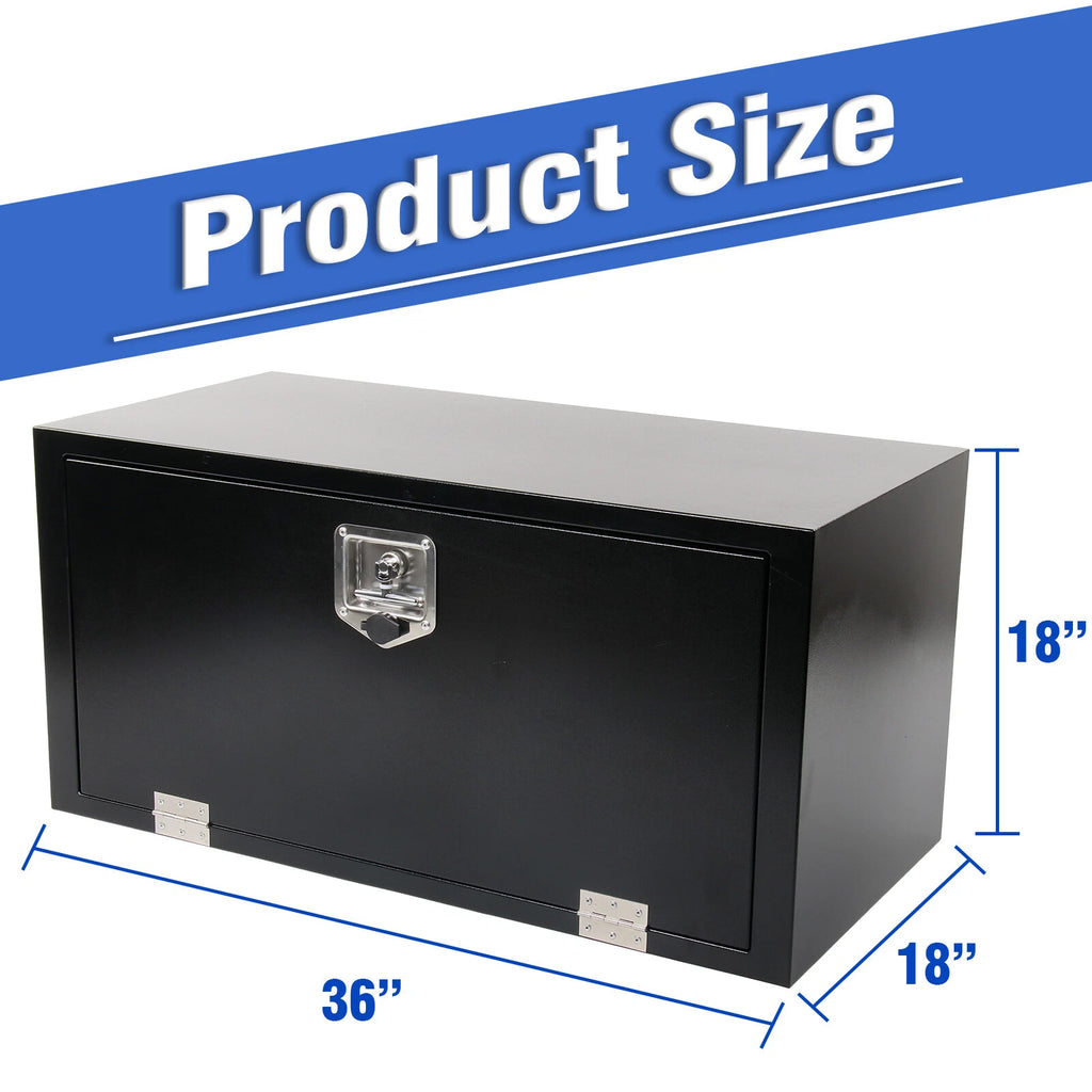 Tool Box for Pickup Truck (36"X18"X18", Black Steel)
