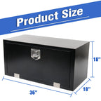 Tool Box for Pickup Truck (36"X18"X18", Black Steel)