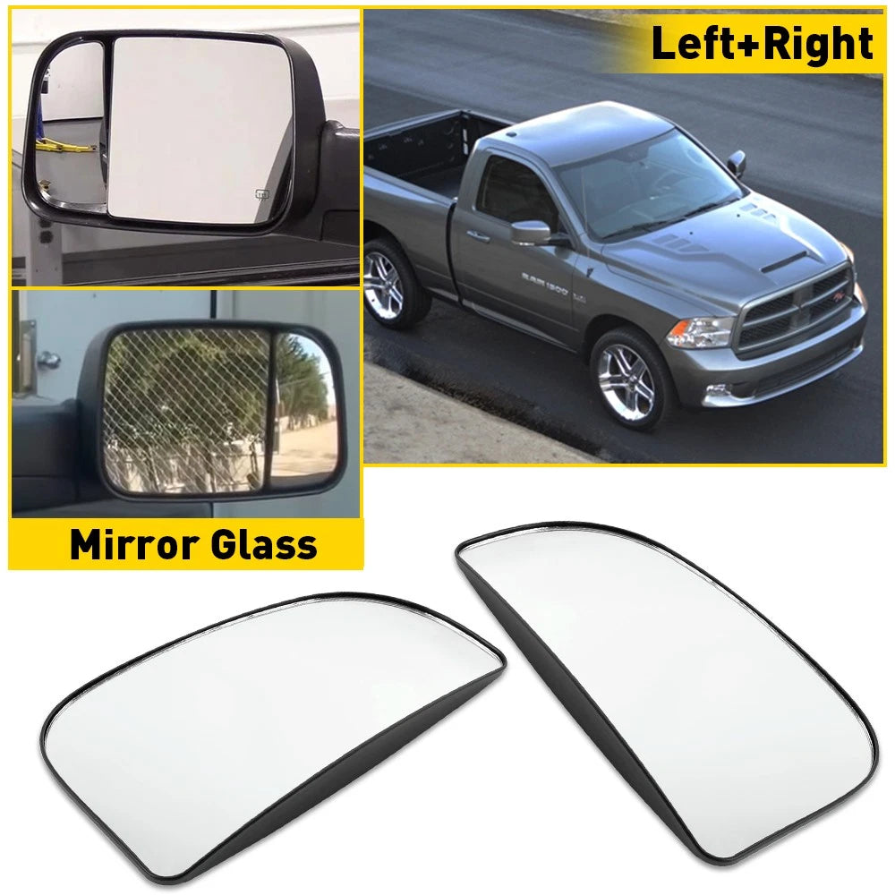 Tow Mirror Spotter Lower Glass Left+Right for Dodge Ram 1500 2500 3500 (2010–2019)